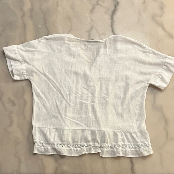 LOFT Women's White Tunic with Embroidered Accents - Picture 3 of 8